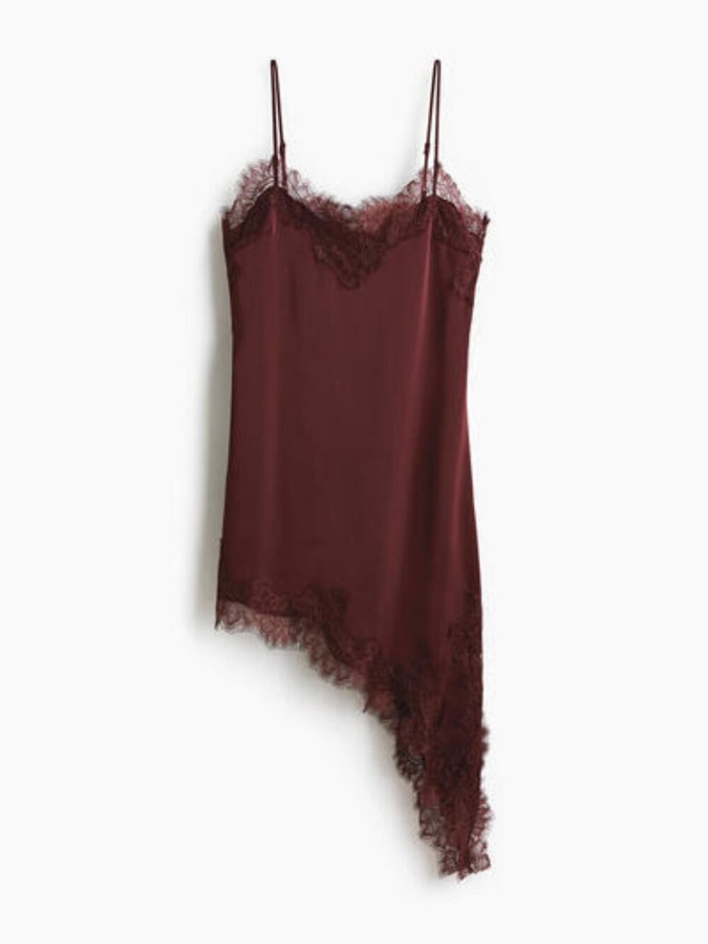 H&M Lace-Trimmed Satin Slip Dress